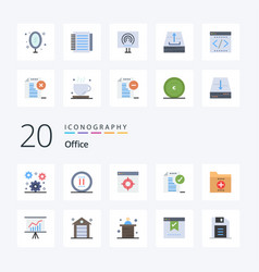 20 Office Flat Color Icon Pack Like Business