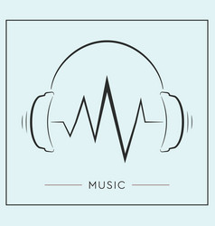 Headphones Icon With Sound Wave Beats