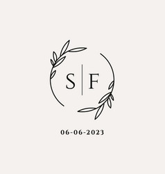 Letter Sf Wedding Monogram Logo Design