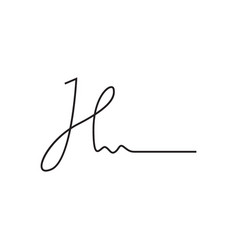 Lettering H Signature Icon Logo