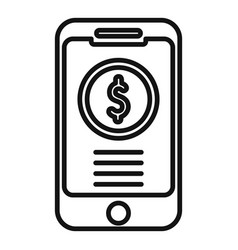 Online Phone Money Icon Flat Smart App