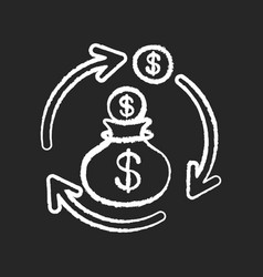 Revenue Synergy Chalk White Icon On Black