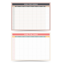 Set Of Color Weekly Study Schedule Templates