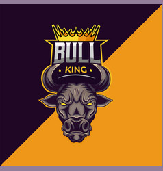 Bull King Mascot Logo Esport Design