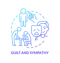 Guilt And Sympathy Blue Gradient Concept Icon