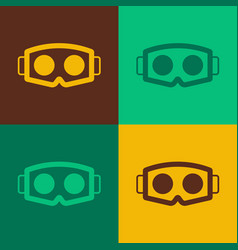 Pop Art Virtual Reality Glasses Icon Isolated On