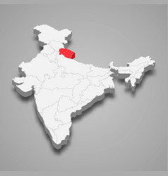 Uttarakhand State Location Within India 3d Map