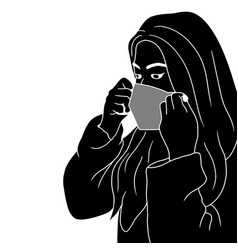 Women Wearing A Mask Character Silhouette