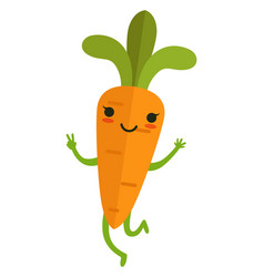 Cartoon Carrot Mascot Funny Running Vegetable