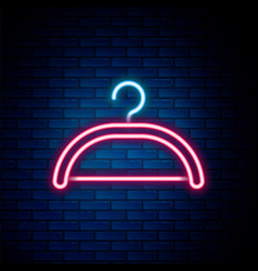 Glowing Neon Line Hanger Wardrobe Icon Isolated