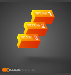 Infographic With Orange Bricks With Three Steps