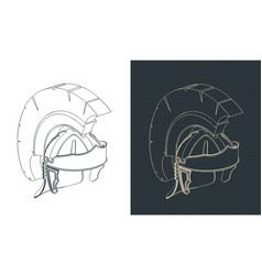 Roman Legionary Helmet Isometric Blueprints