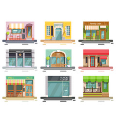 Cafe Storefront Flat Set