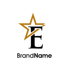 Elegant Initial E Gold Star Logo