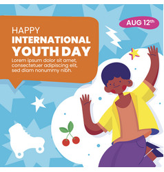 Flat International Youth Day Posts Set