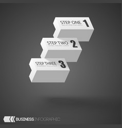 Infographic White Bricks With Three Steps On Gray