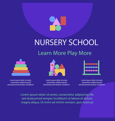 Flat Nursery School Posts Set