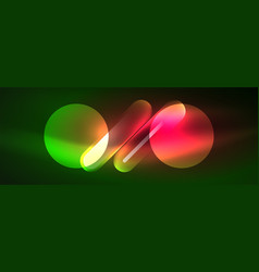 Glowing Circles On A Dark Green Background