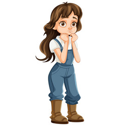 Bored Farmer Girl Cartoon Character