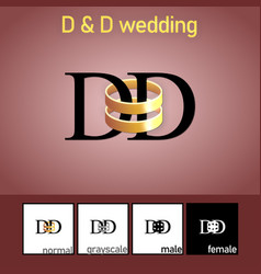 D And Letter With Wedding Ring Logo