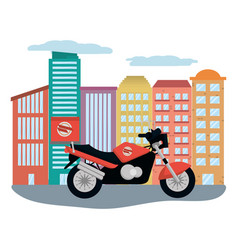 Delivery Motocycle In Cityscape