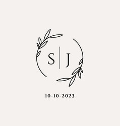 Letter Sj Wedding Monogram Logo Design