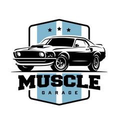 Muscle Car Retro Logo Banner Emblem Vintage