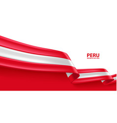 Peru 3d Ribbon Flag