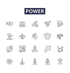 Power Line Icons And Signs Force Capacity