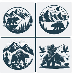 Bear Mountains Silhouette Svg Bundle File