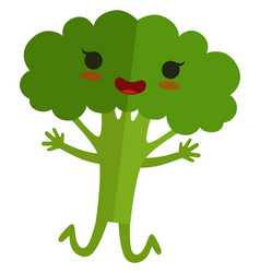 Green Broccoli Laughing Cartoon Vegetable