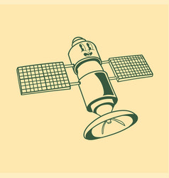 Vintage Character Design Of A Satellite