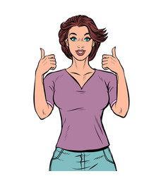 Woman Thumbs Up Gesture