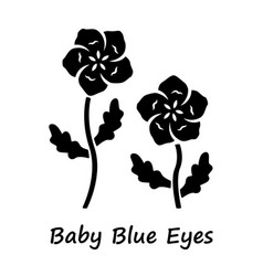 Baby Blue Eyes Glyph Icon Linen Blooming Flower