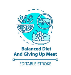 Balanced Diet And Giving Up Meat Concept Icon