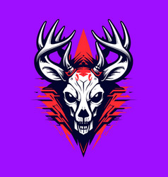 Deer Skull Tattoo Red Splash Art