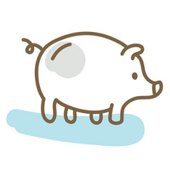 Farm Pig On A White Background