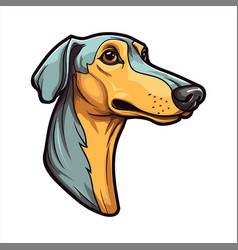 Greyhound Dog Breed Cute Cartoon Kawaii Character