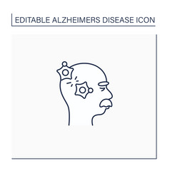 Alzheimer Disease Line Icon