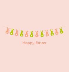 Happy Easter Card Cute Festive Decorative Bunting