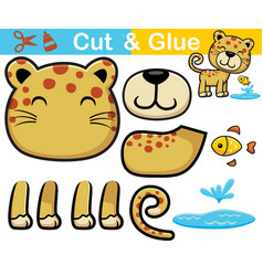 Leopard Cartoon With Little Fish