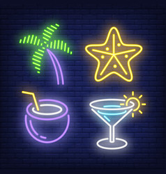 Tropical Vacation Neon Sign Set