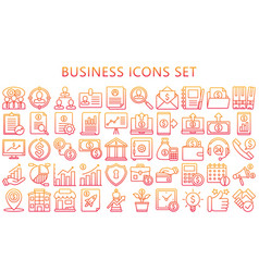 Business And Finance Gradient Outline Icons Set