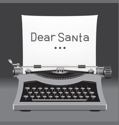 Santa Letter On Typewriter On Dark