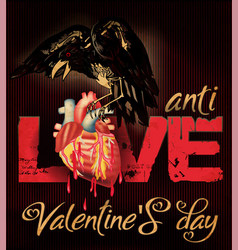 Anti Love No Valentines Day Card Crow Skeleton