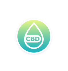 Cbd Oil Drop Round Icon