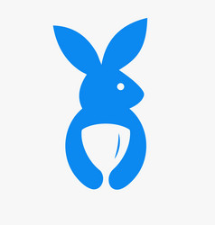 Rabbit Shield Logo Negative Space Concept