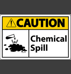 Caution Chemical Spill Sign On White Background