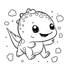 Cute Dinosaur Coloring Page For Children