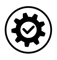 Gear With Check In Circle Icon Successful Process